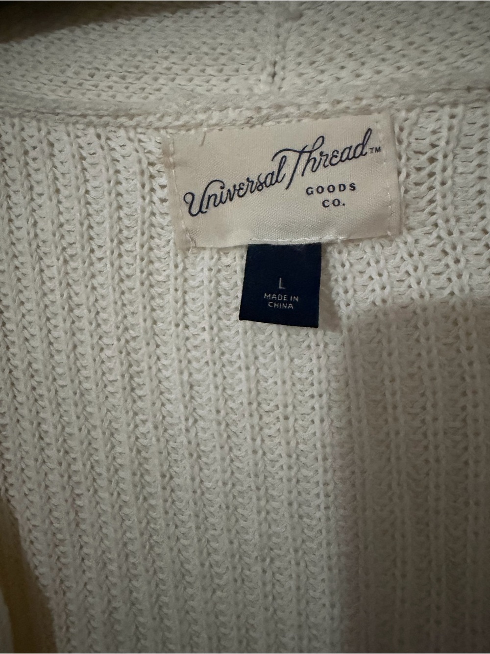 Universal Thread Cream Button-Front V-Neck Knit Cardigan - Picture 2 of 2